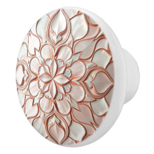 Beautiful blush pink offwhite pearl inspired ceramic knob
