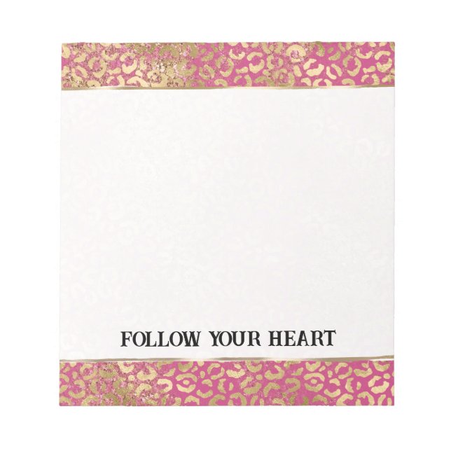 Beautiful Blush Pink Zebra Sparkle Glitter Notepad (Front)