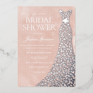 Beautiful Blush Silver Heart Dress Bridal Shower
