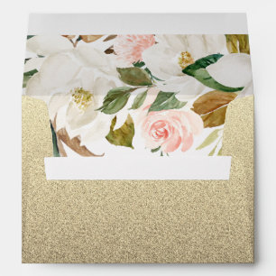 Beautiful Blush White Floral Wedding All Occasions Envelope