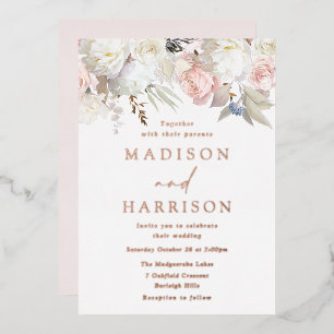 Beautiful Blush & White Floral Wedding Rose Gold