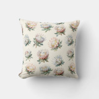 Beautiful blush white king protea flower pattern