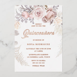 Beautiful Blush Wreath Rose Gold Quinceanera Party