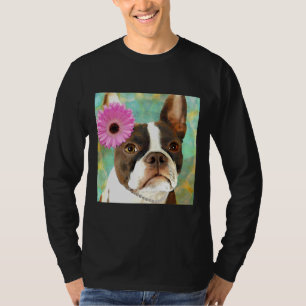 Beautiful Blushing Bride Boston Terrier Dog Art T-Shirt