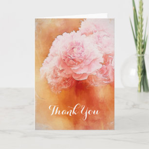Beautiful Blushing Peony Bouquet Thank You Card