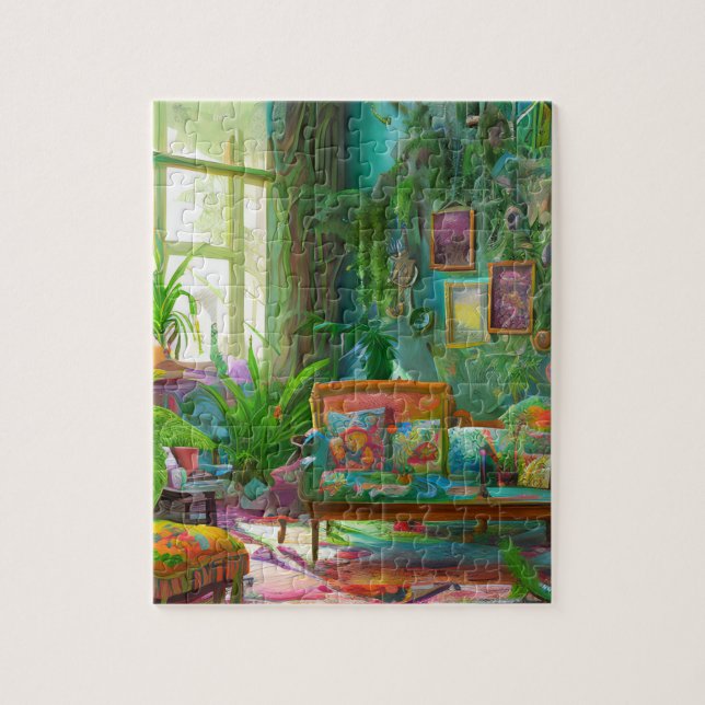 beautiful bohemian living room Puzzle (Vertical)