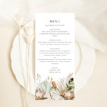 Beautiful Boho Botanical Wedding Menu Card<br><div class="desc">This lovely wedding reception menu card features beautiful boho botanicals and elegant typography. Together these elements create an rustic yet elegant wedding menu that would be perfect for a romantic wedding any time of the year. This design coordinates with our Beautiful Boho Botanical wedding suite. See the collection for more...</div>
