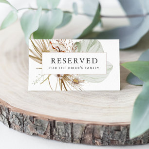 Beautiful Boho Botanical Wedding Reserved Card