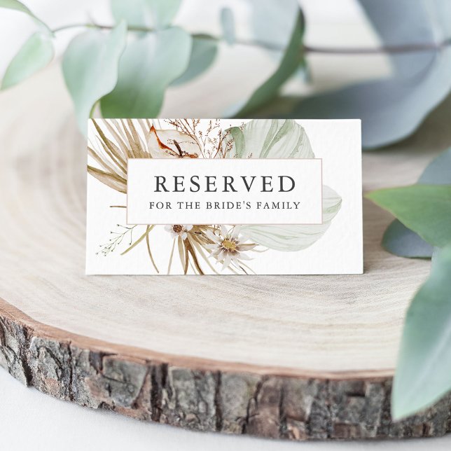 Beautiful Boho Botanical Wedding Reserved Card (Creator Uploaded)