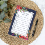 Beautiful Boho Bouquet - Custom Name To Do List Post-it Notes<br><div class="desc">Floral to-do notepad with colourful flowers against a navy blue background. The to-do post-its feature a checkbox list with ten lines. The flowers are hand-drawn in orange,  red,  pink,  blue,  and white. Add your name at the top!</div>
