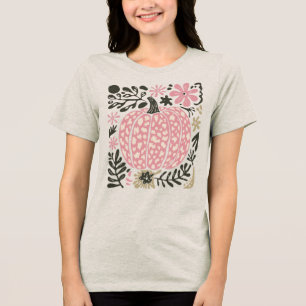 Beautiful Boho Fall Pumpkin Tri-Blend Shirt