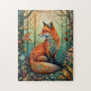 Beautiful Boho Forest Animal/Fox Jigsaw Puzzle