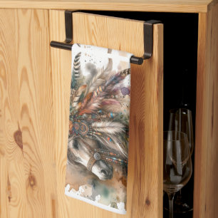 Beautiful Boho Horse Tea Towel