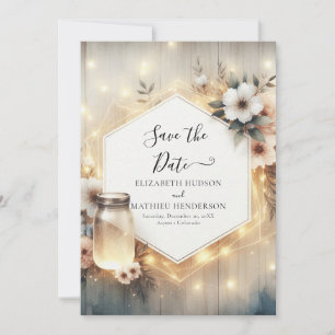 Beautiful Boho Mason Jar Wedding  Save The Date
