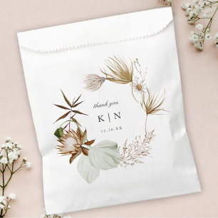 Beautiful Boho Minimalist Botanical Wedding Favour Bag