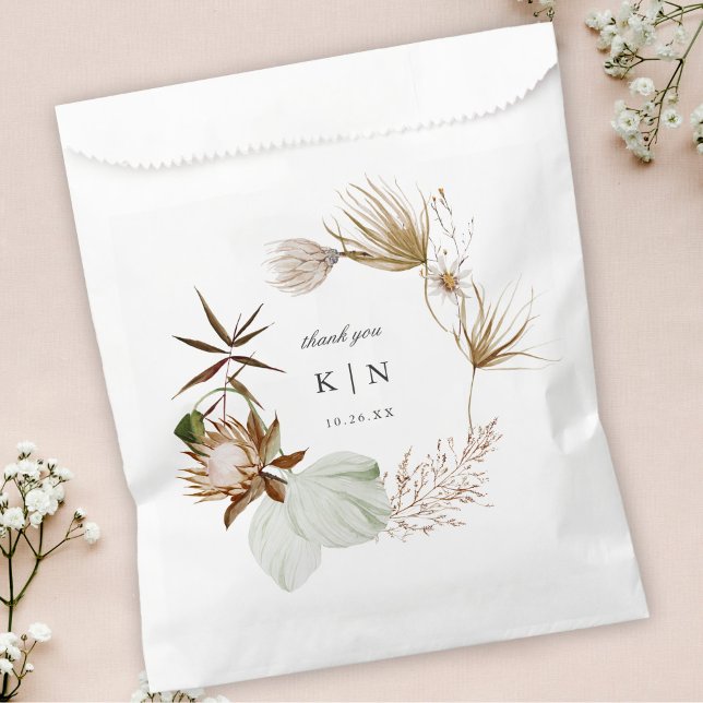 Beautiful Boho Minimalist Botanical Wedding  Favour Bag (Creator Uploaded)