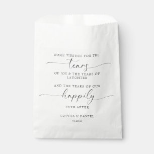 Beautiful Boho Personalised Wedding Tissue Pack Favour Bag