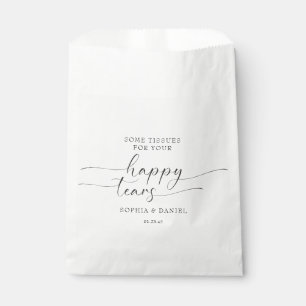 Beautiful Boho Personalised Wedding Tissue Pack Favour Bag