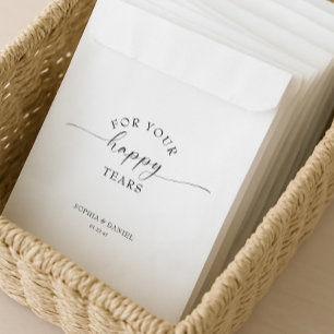 Beautiful Boho Personalized Wedding Tissue Pack Favour Bag