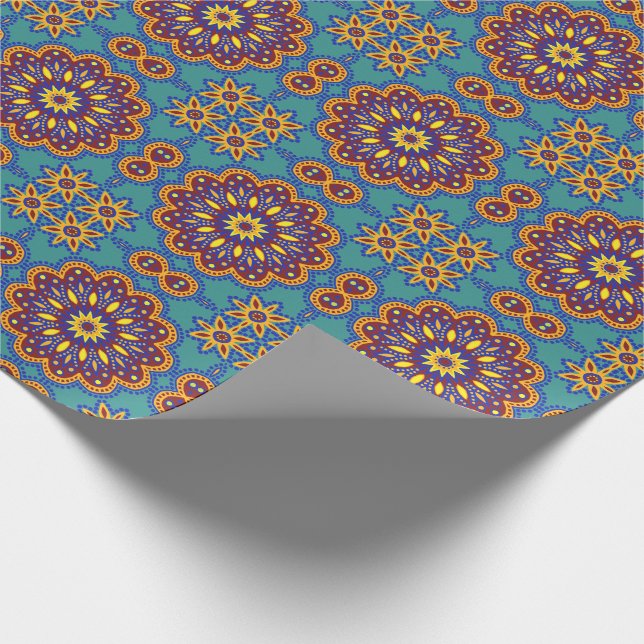 Beautiful Boho Talavera Tile Wrapping Paper (Corner)