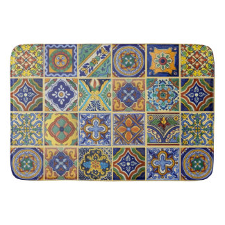Beautiful Boho Talavera Tiles Bath Mat