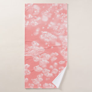 Beautiful bokeh air bubble abstract light pink pas bath towel