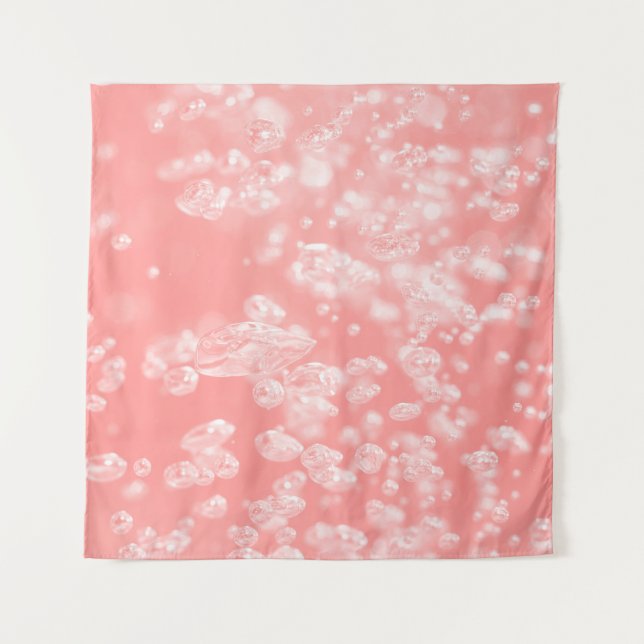 Beautiful bokeh air bubble abstract light pink pas tapestry (Front)
