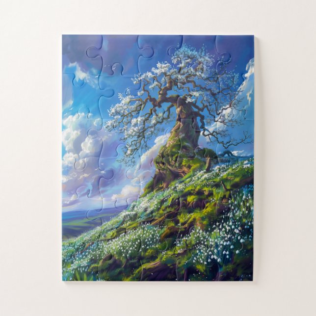 Beautiful Bonsai Tree on Spring Hill Jigsaw Puzzle (Vertical)