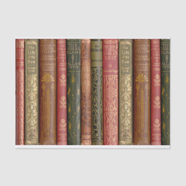 Beautiful Book Spines (Bee) Decoupage Tissue Paper (Front)