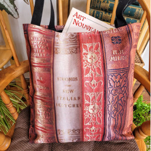 Beautiful Book Spines (Beige-Peach) Tote Bag