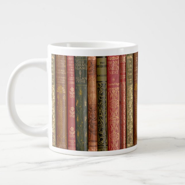Beautiful Book Spines Large Coffee Mug (Left)