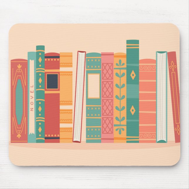 Beautiful Book Spines Mouse Pad (Front)