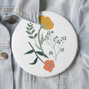 Beautiful Botanical Floral 6 Cm Round Badge