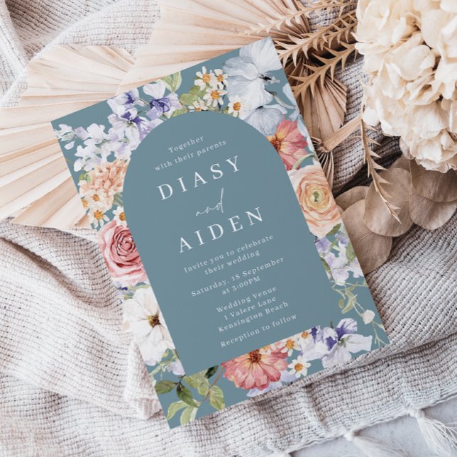 Beautiful Botanical Floral Arch Frame Wedding Invitation (Creator Uploaded)