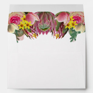Beautiful Botanical Floral Garden Pink Envelope