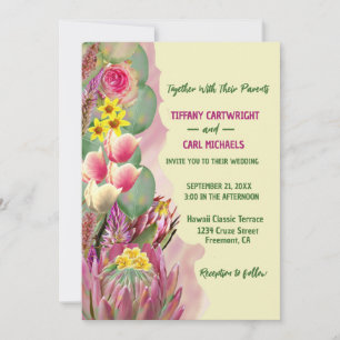 Beautiful Botanical Floral Garden Wedding  Invitation