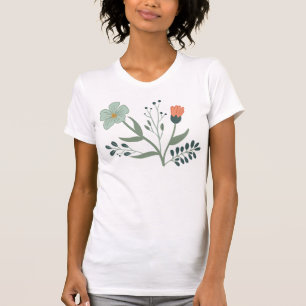 Beautiful Botanical Floral Pattern T-Shirt