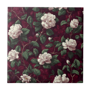 Beautiful Botanical Gardenias Tiles For Bathroom