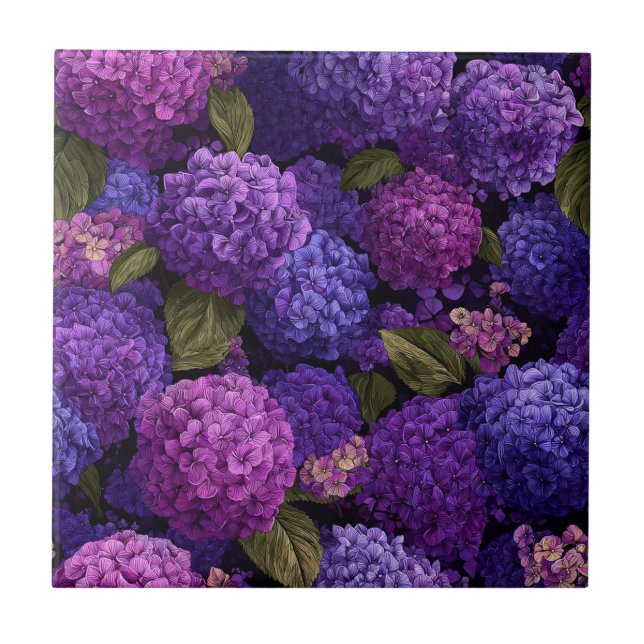 Beautiful Botanical Hydrangeas  Tiles  For Hallway (Front)