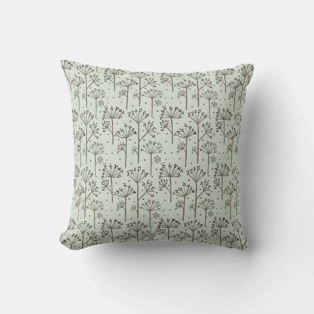 Beautiful botanical pattern on throw pillow (Front)