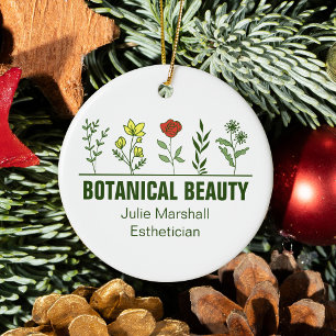 Beautiful Botanical Spa Salon Floral Business Ceramic Ornament