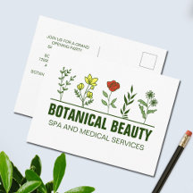 Beautiful Botanical Spa Salon Green Floral