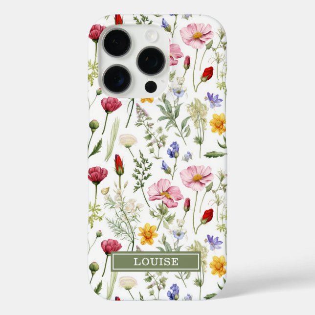 Beautiful Botanical Wildflowers Name  Case-Mate iPhone Case (Back)