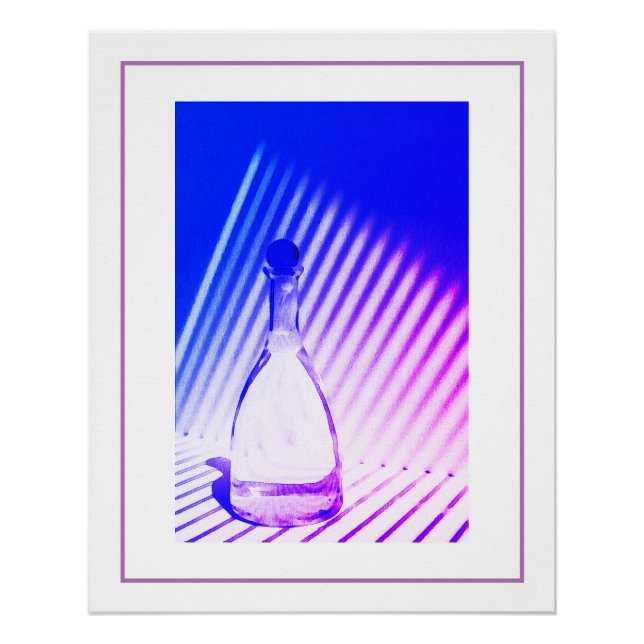 Beautiful Bottle Purple Blue Shadow Colours Poster (Front)