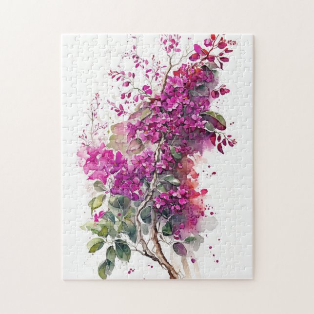 Beautiful Bougainvillea Watercolor Jigsaw Puzzle (Vertical)