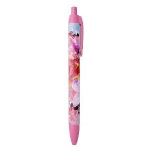Beautiful bouquet of flowers black ink pen