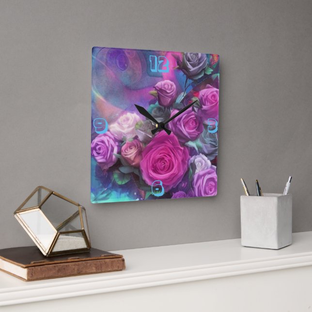 Beautiful bouquet of roses Wall Clock (Office)