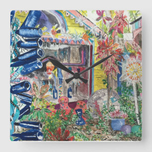 Beautiful Bowling Ball House Painting Wall Clock