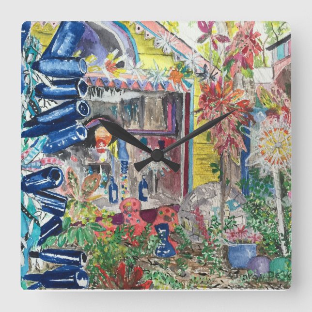 Beautiful Bowling Ball House Painting Wall Clock (Front)