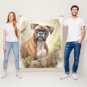 Beautiful Boxer Dog Fleece Blanket